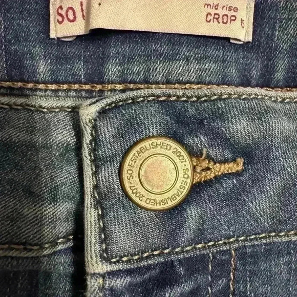 So Mia rise CROP Jeans size 15 distressed J15 - Picture 8 of 8